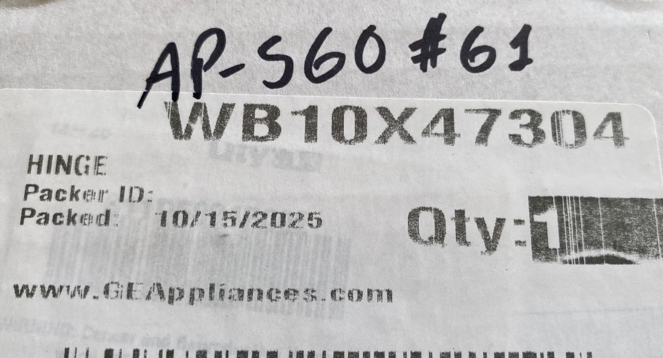 WB10X47304 OEM GE Range/Oven Door Hinge New Genuine — thumbnail 3