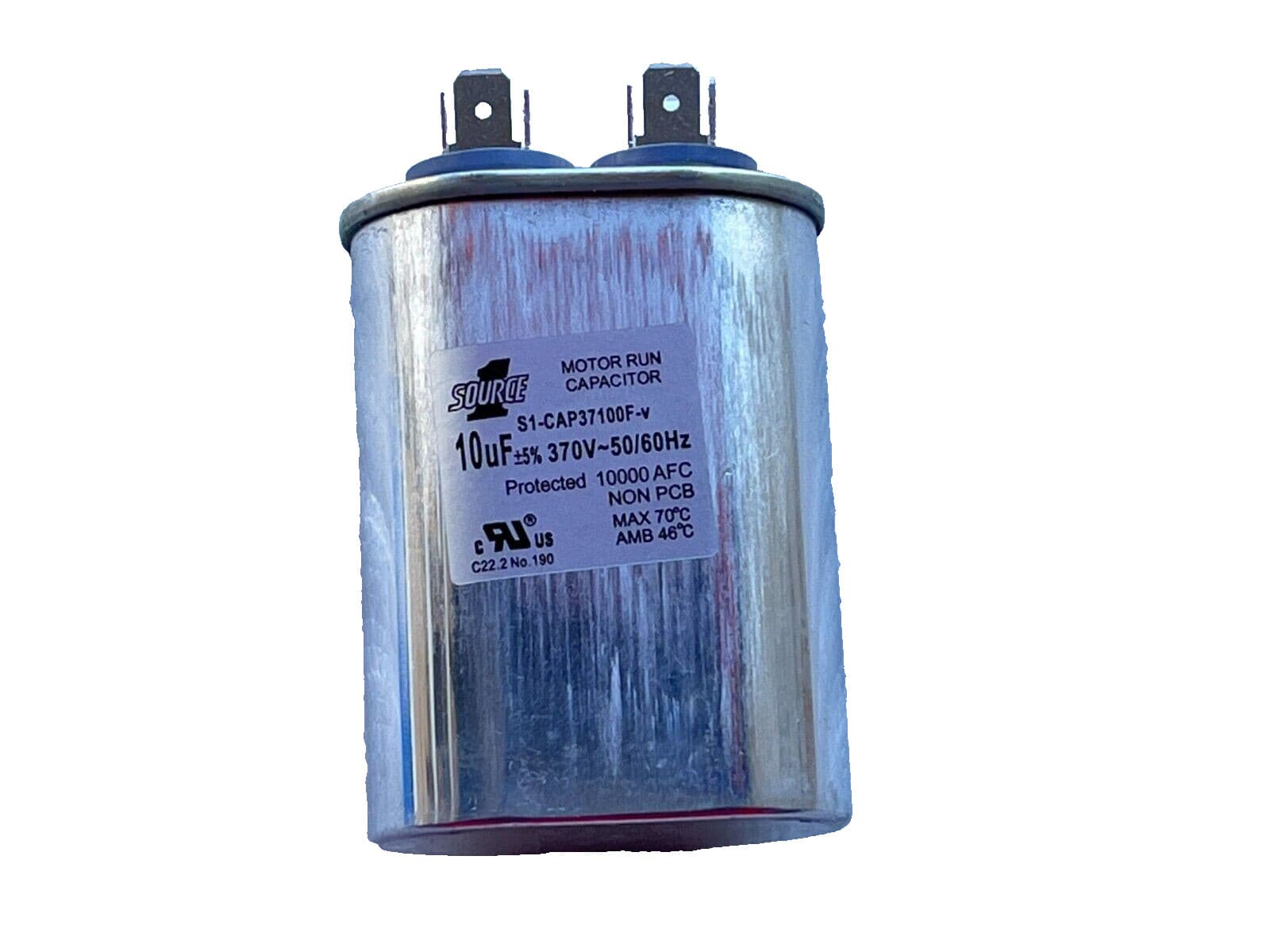 HVAC S1-CAP37100F Single Flat Capacitor 370V 10uF Pack(2)