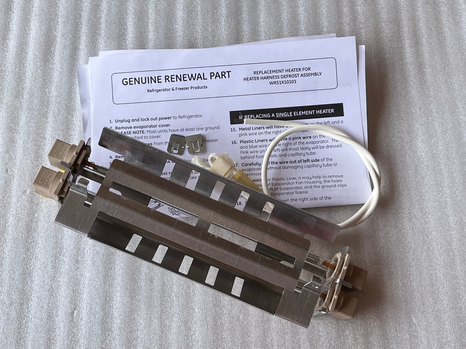 New Genuine GE Refrigerator Defrost Heater Kit WR51X10101 — thumbnail 5