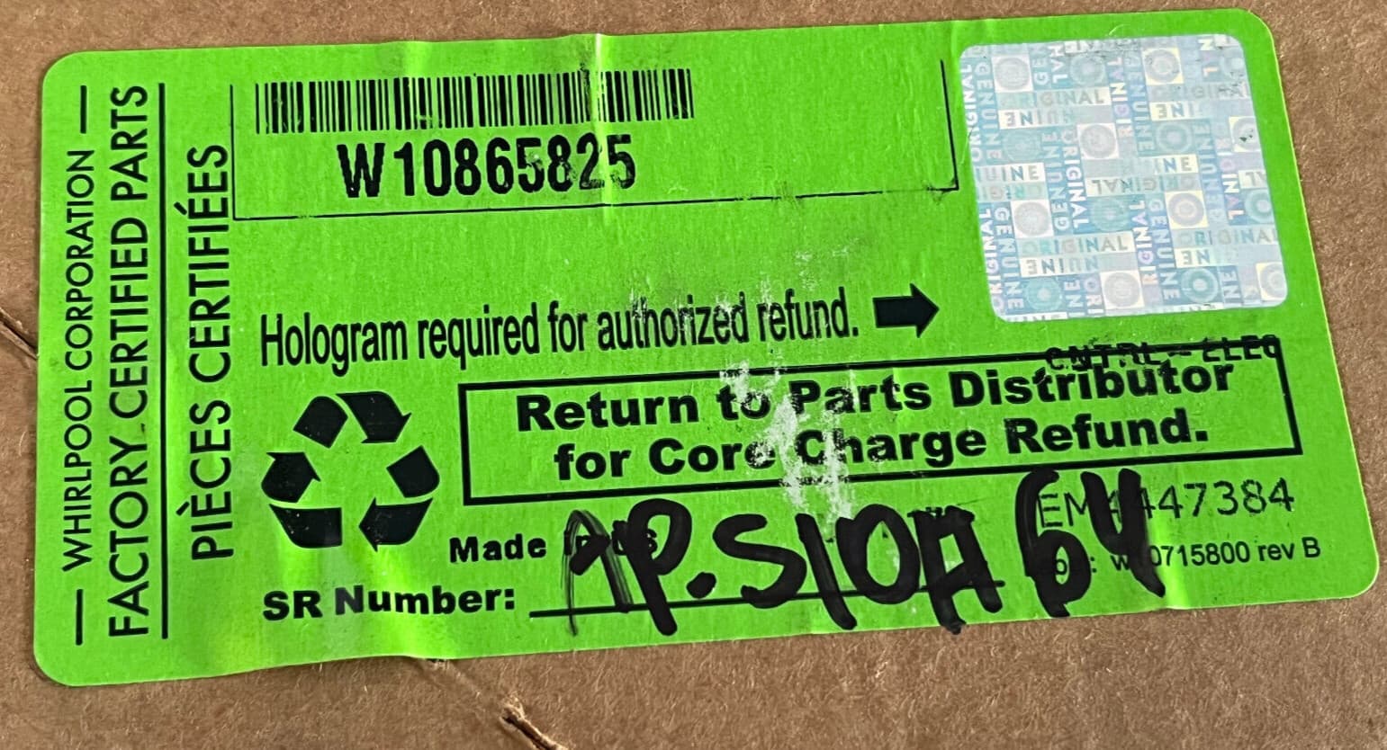 New Genuine OEM Whirlpool Main Control Board W10865825 — thumbnail 5