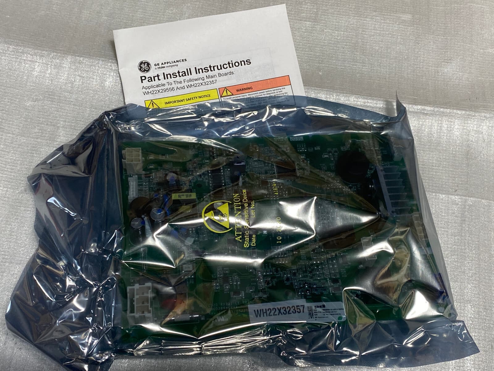 New Genuine OEM GE Washer Main Control Board W/instructions WH22X32357