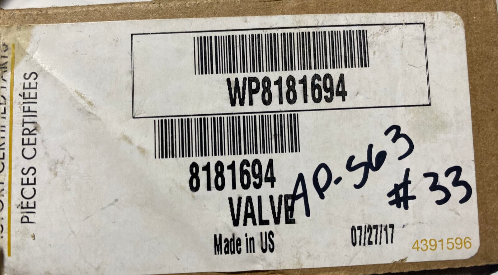 8181694 WP8181694 OEM Whirlpool Washer Inlet Valve New Genuine — thumbnail 10