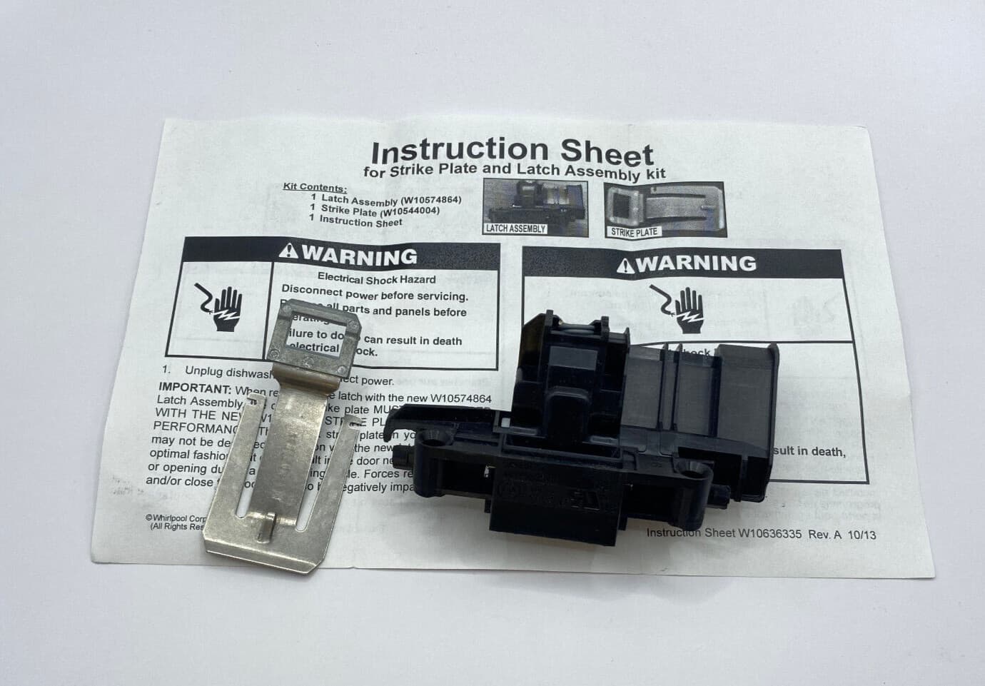 New Genuine OEM  Whirlpool Dishwasher Door Latch W10619006