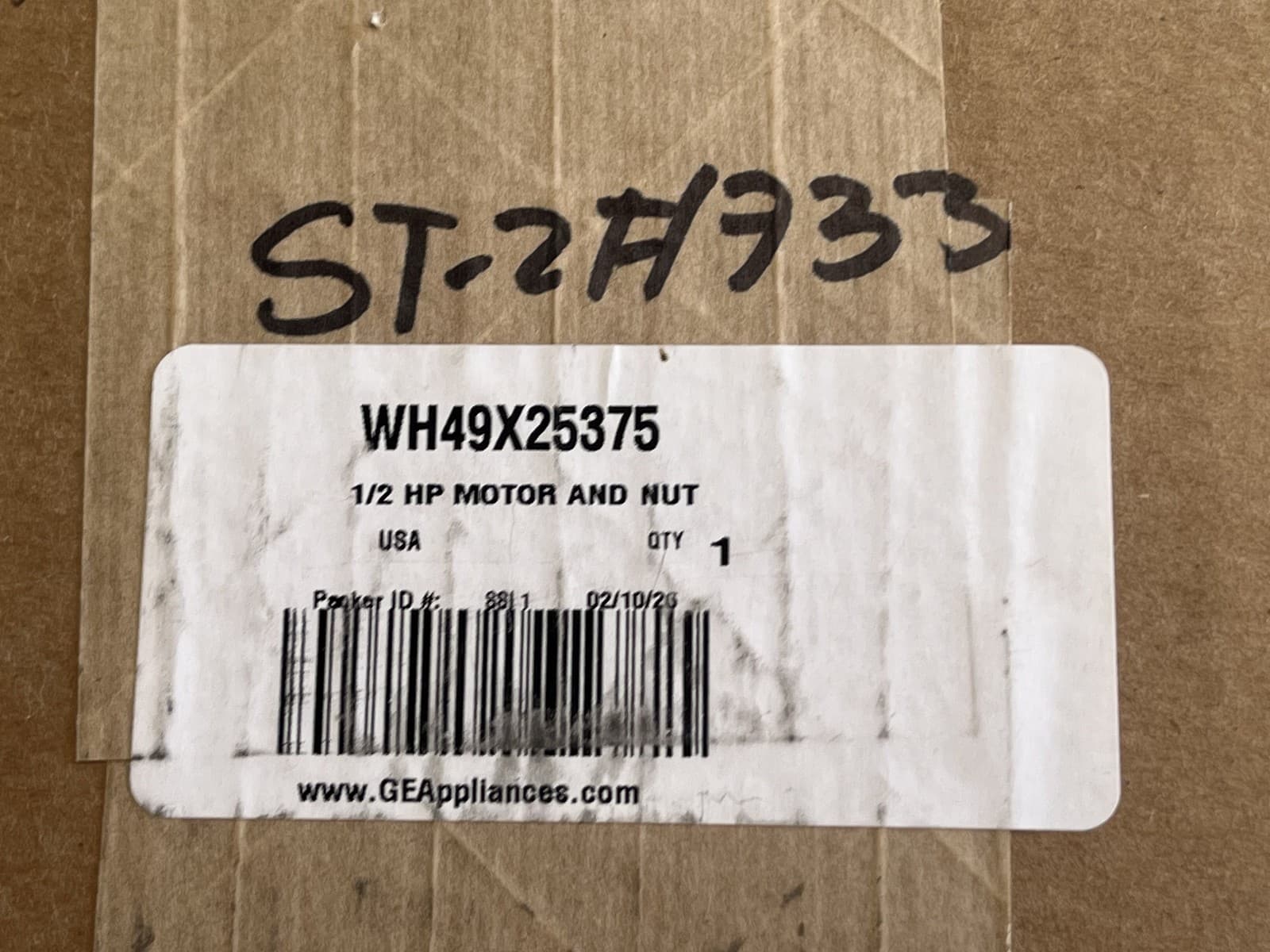 WH49X25375 OEM  GE  Washer 1/2 HP Motor and Nut  New Genuine — thumbnail 7