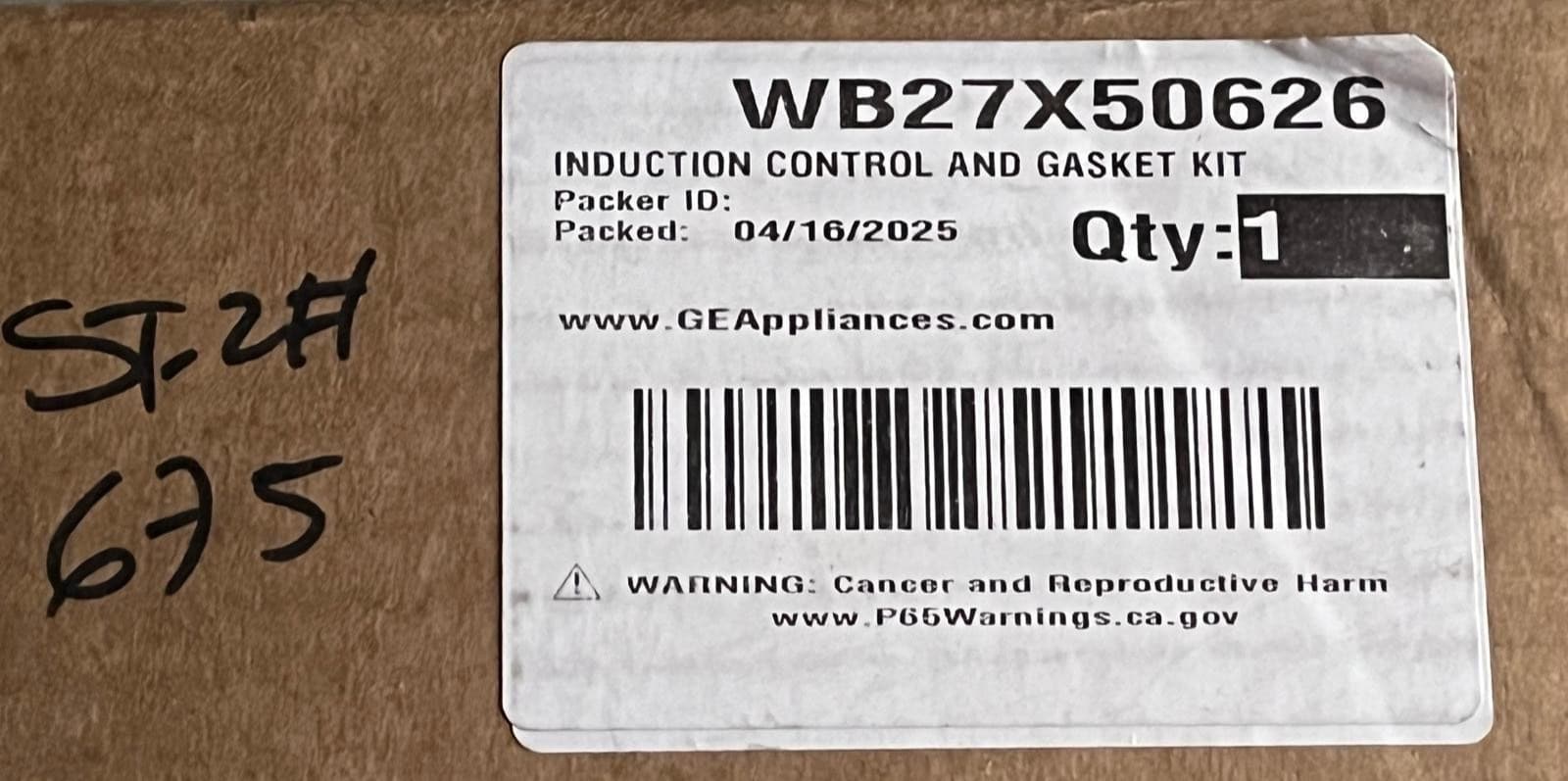 New Genuine OEM GE Range Induction Control And Gasket Kit WB27X50626 — thumbnail 6