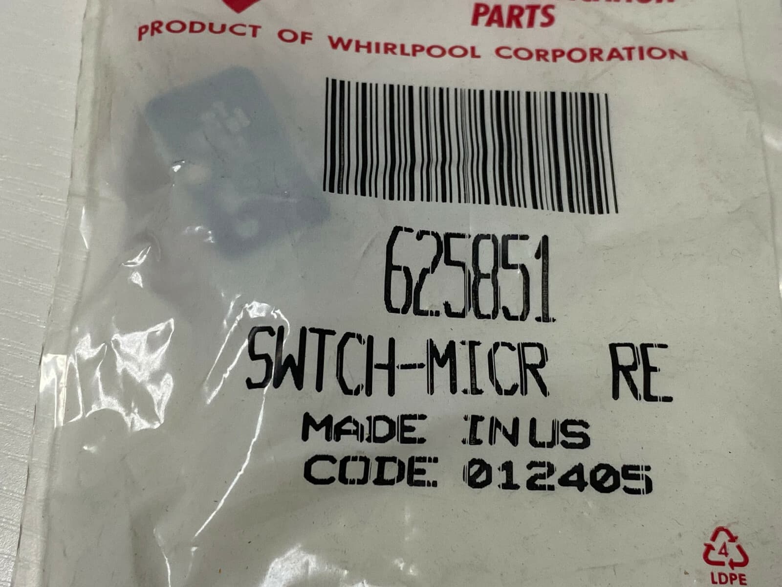 New Genuine OEM Whirlpool Refrigerator Micro Switch  625851 — thumbnail 3