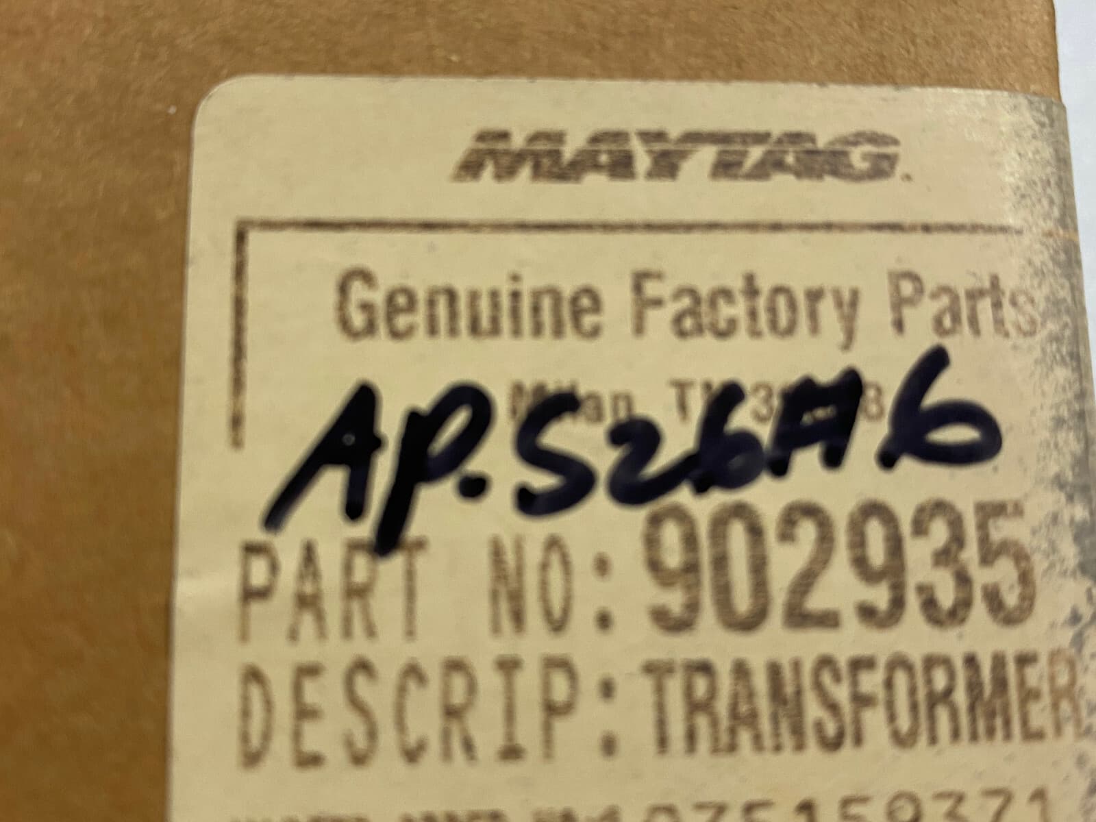 902935 OEM Maytag Dishwasher  Transformer  Genuine New — thumbnail 5