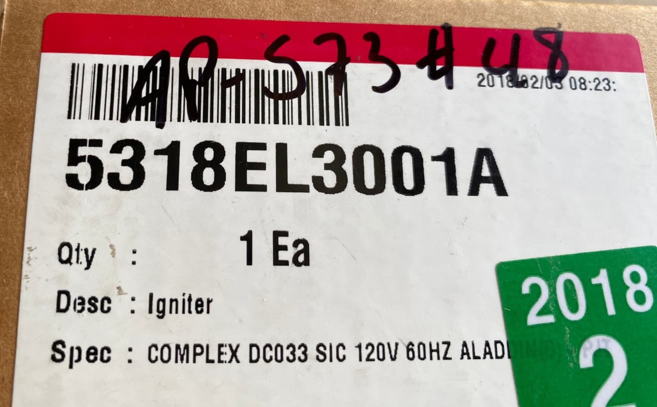 5318EL3001A  OEM LG Dryer Igniter New Genuine — thumbnail 3