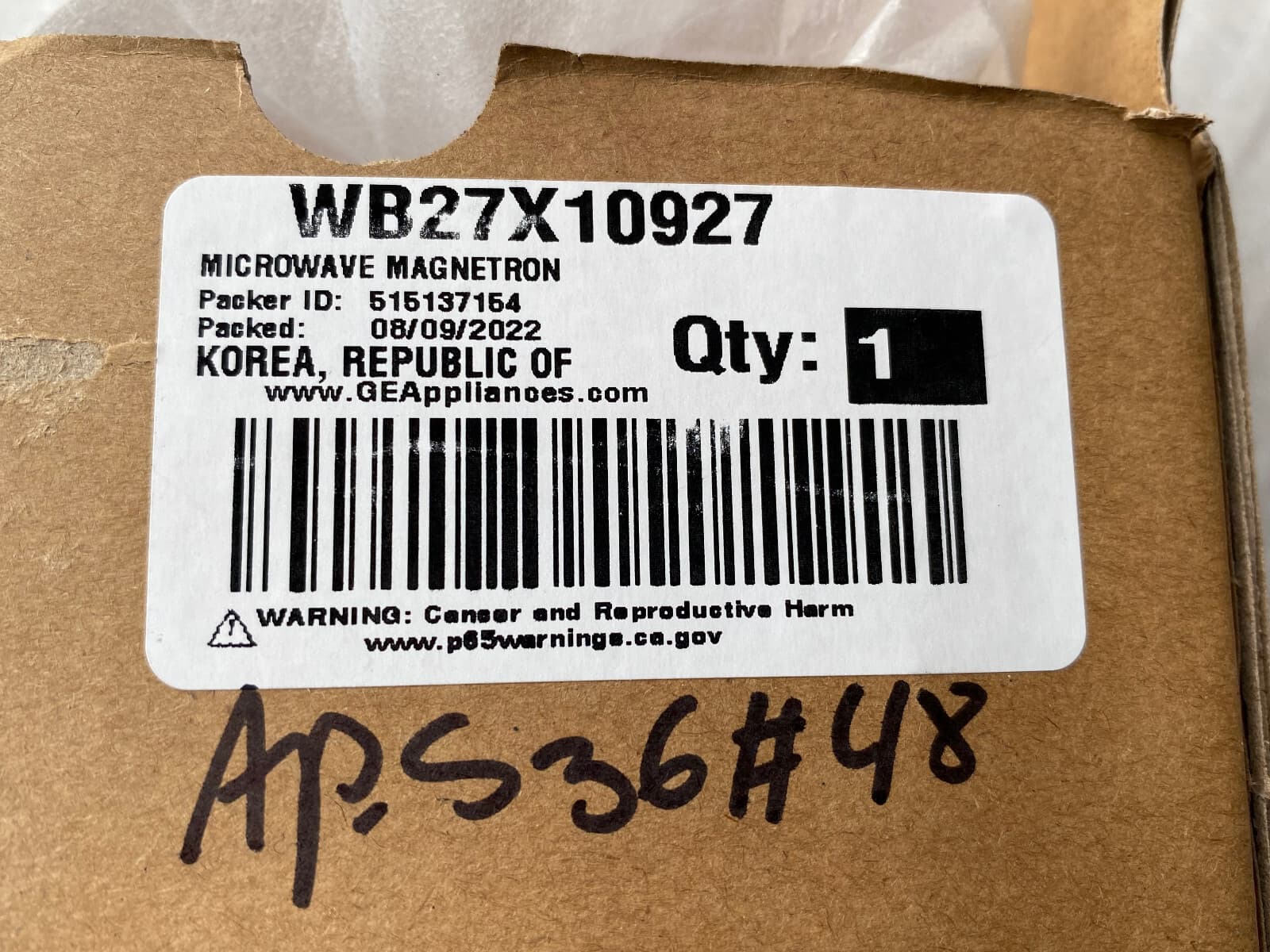 New Genuine GE Microwave Magnetron WB27X10927 — thumbnail 12