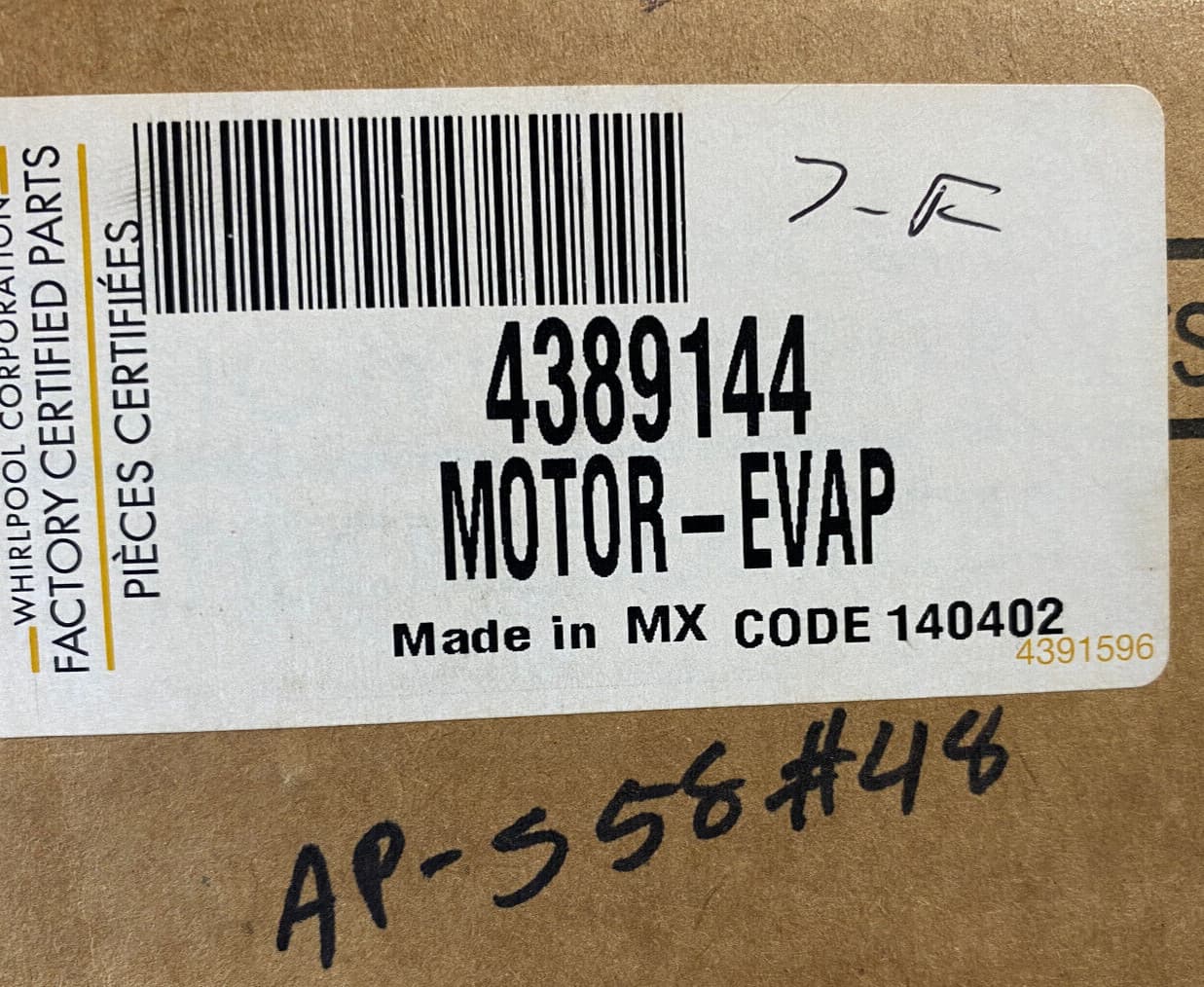 New Genuine OEM Whirlpool Refrigerator Evaporator Fan Motor 4389144 — thumbnail 5