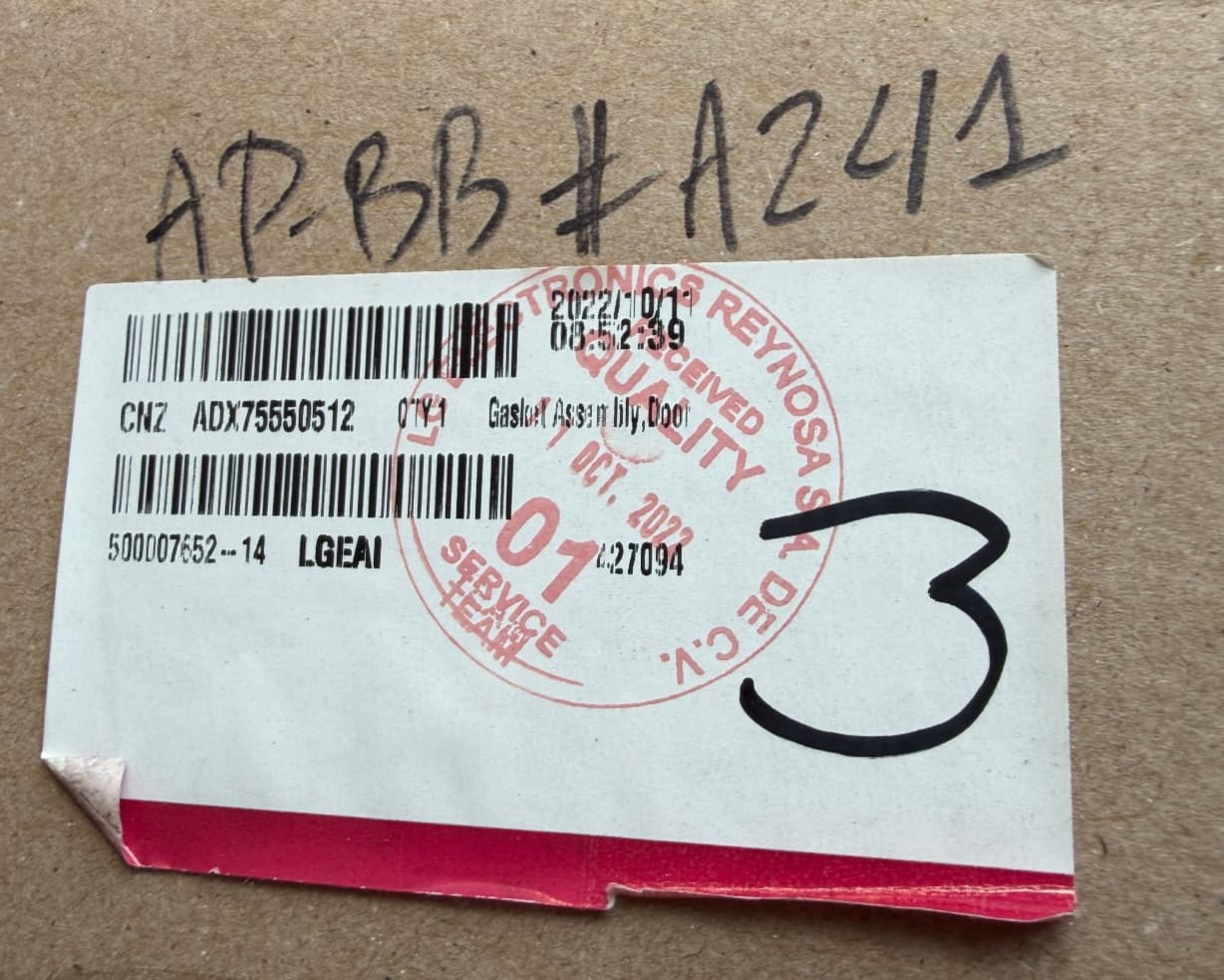 ADX75550512 OEM  LG Door Gasket Assembly New Genuine — thumbnail 2