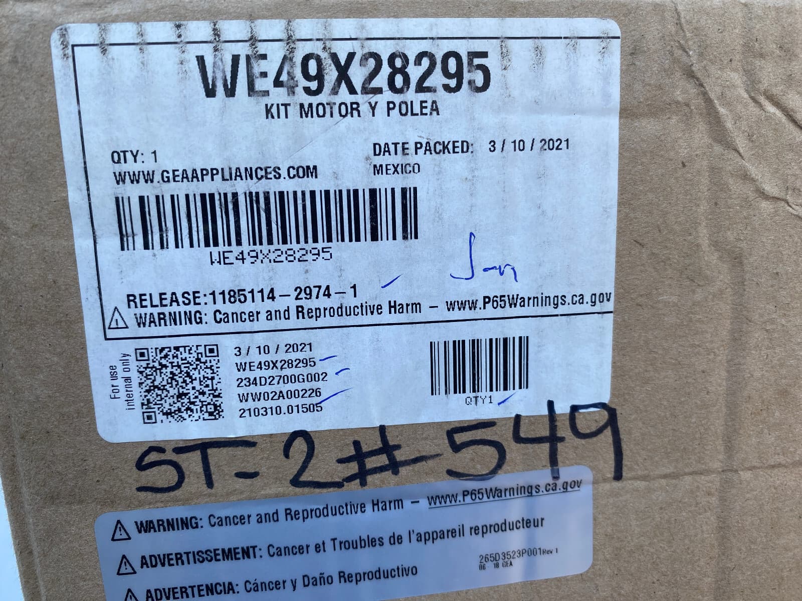 New Genuine OEM GE Dryer Drive Motor GTD72EBPN0DG  WE49X28295 — thumbnail 8
