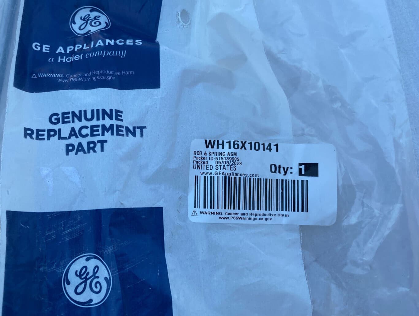 New Genuine GE Washer Rod and Spring Asm WH16X10141 — thumbnail 3