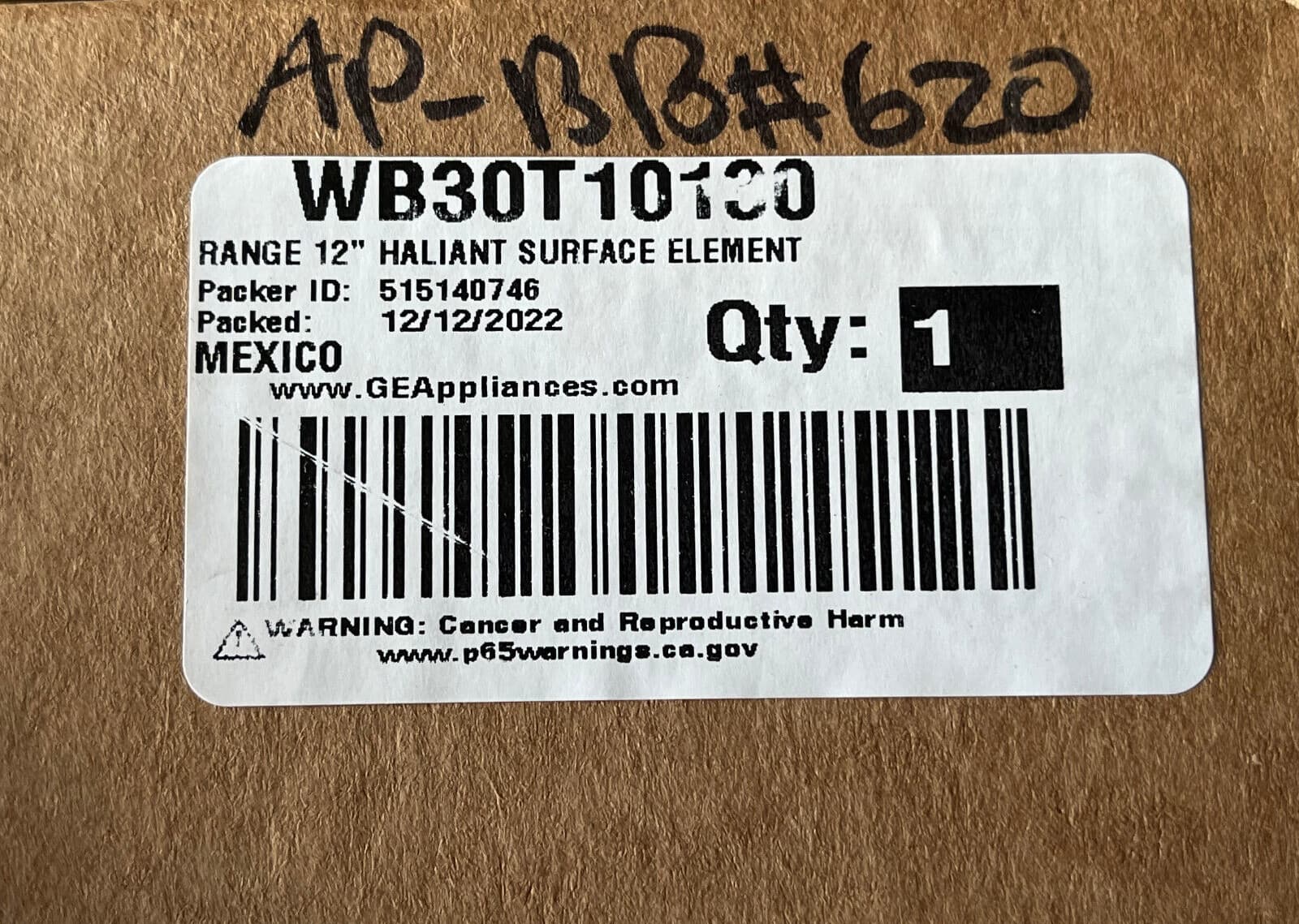 WB30T10130 GE Range Element Haliant 12''  New Genuine — thumbnail 4