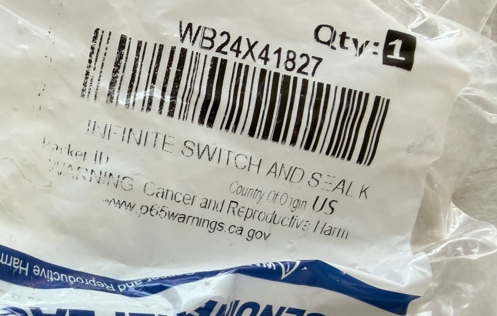 WB24X41827 GE Cooktop Infinite Switch And Seal Kit OEM  Genuine — thumbnail 3
