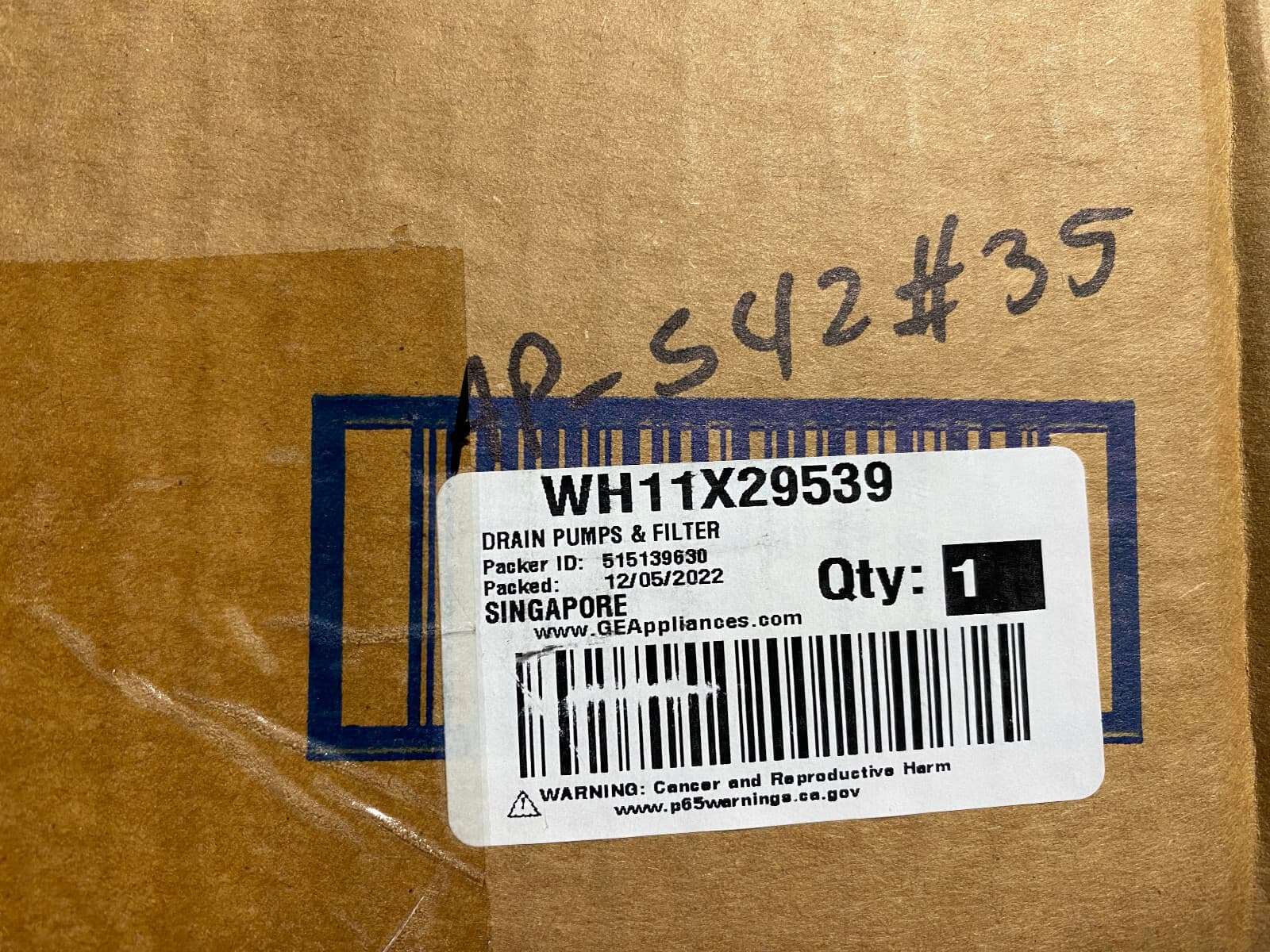 New Genuine OEM GE Washer Drain Pumps & Filter WH11X29539 — thumbnail 10