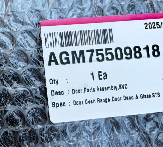 AGM75509818 OEM LG Range/Oven Door Parts Assembly Svc New Genuine — thumbnail 3