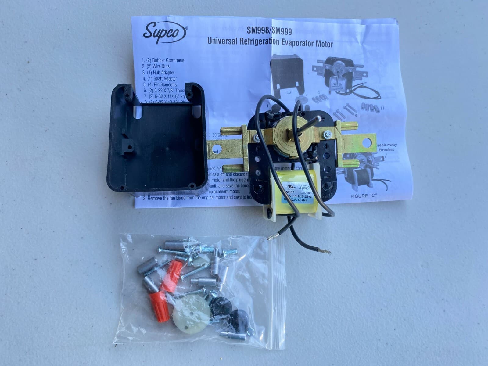 SUPCO Universal Refrigerator  Evaporator Fan Motor Kit SM999 EM999