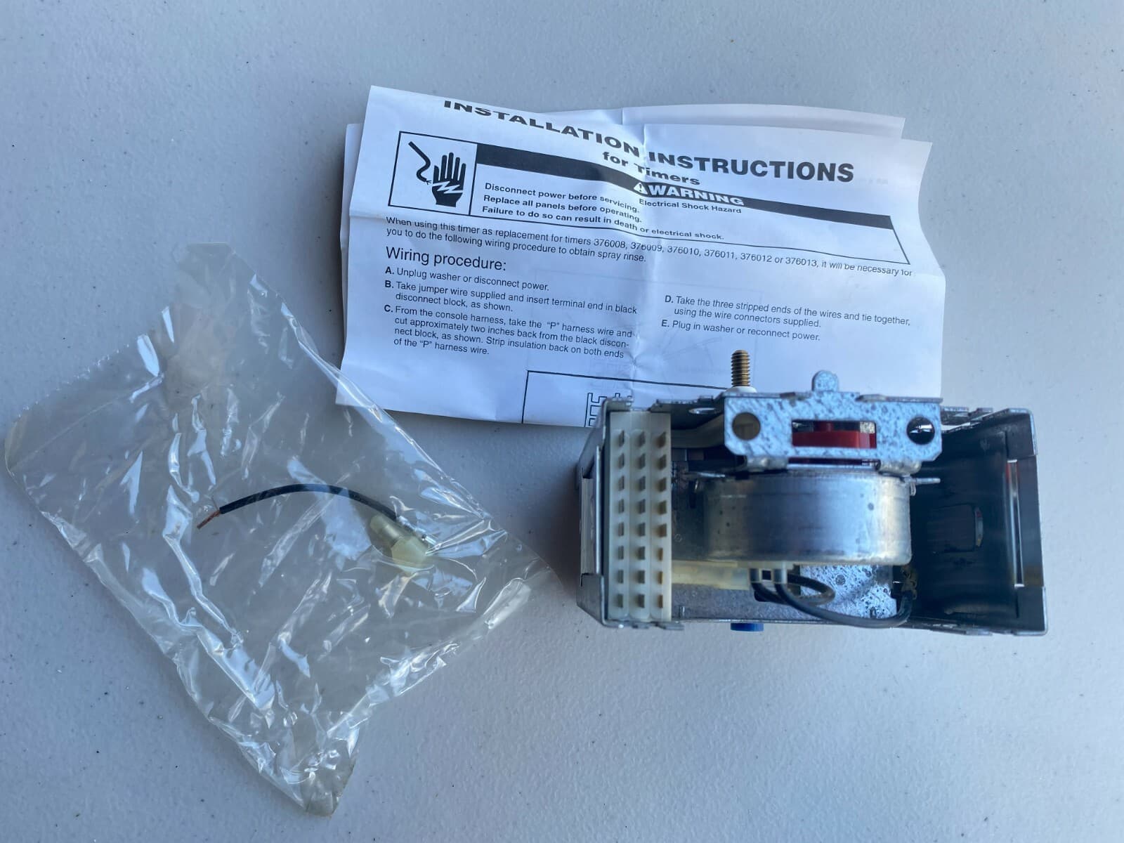 New Genuine OEM Whirlpool Waher Timer Kit 378133 — thumbnail 2