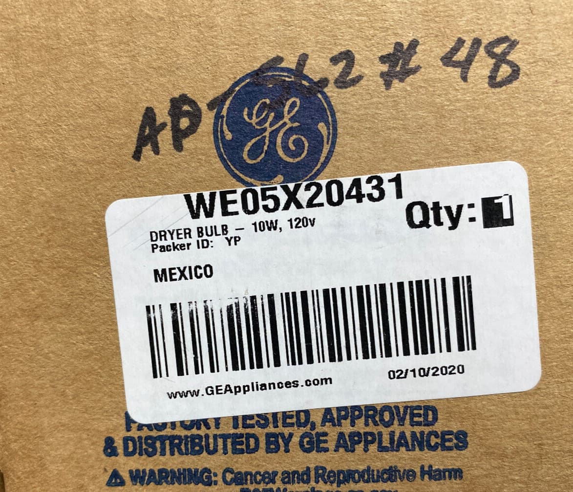 New Genuine OEM GE Dryer Drum Light Bulb WE05X20431 — thumbnail 2