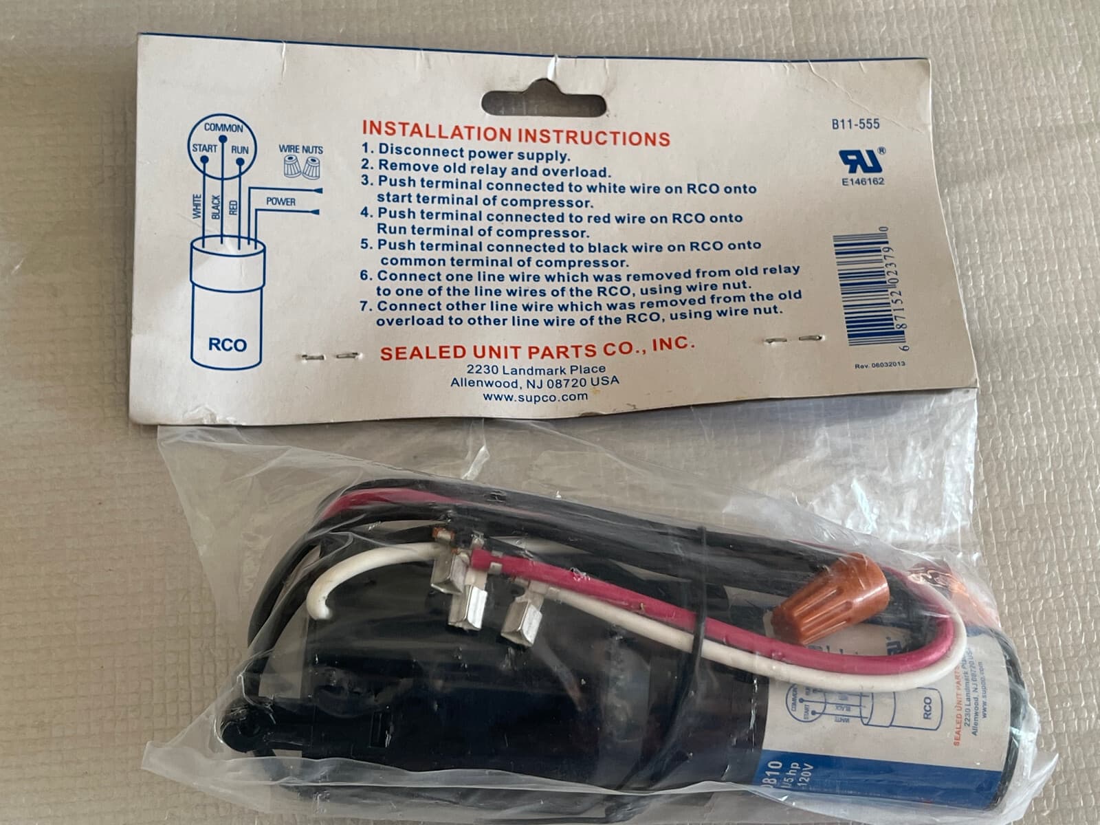 New Genuine  Supco Refrigerator Relay Capacitor Overload RC0810 3-in-1 — thumbnail 3