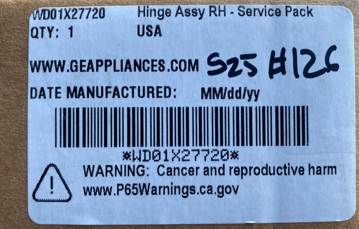 WD01X27720 WD01X27721 Genuine GE Dishwasher Door Hinge Assembly Righ & Left New — thumbnail 5