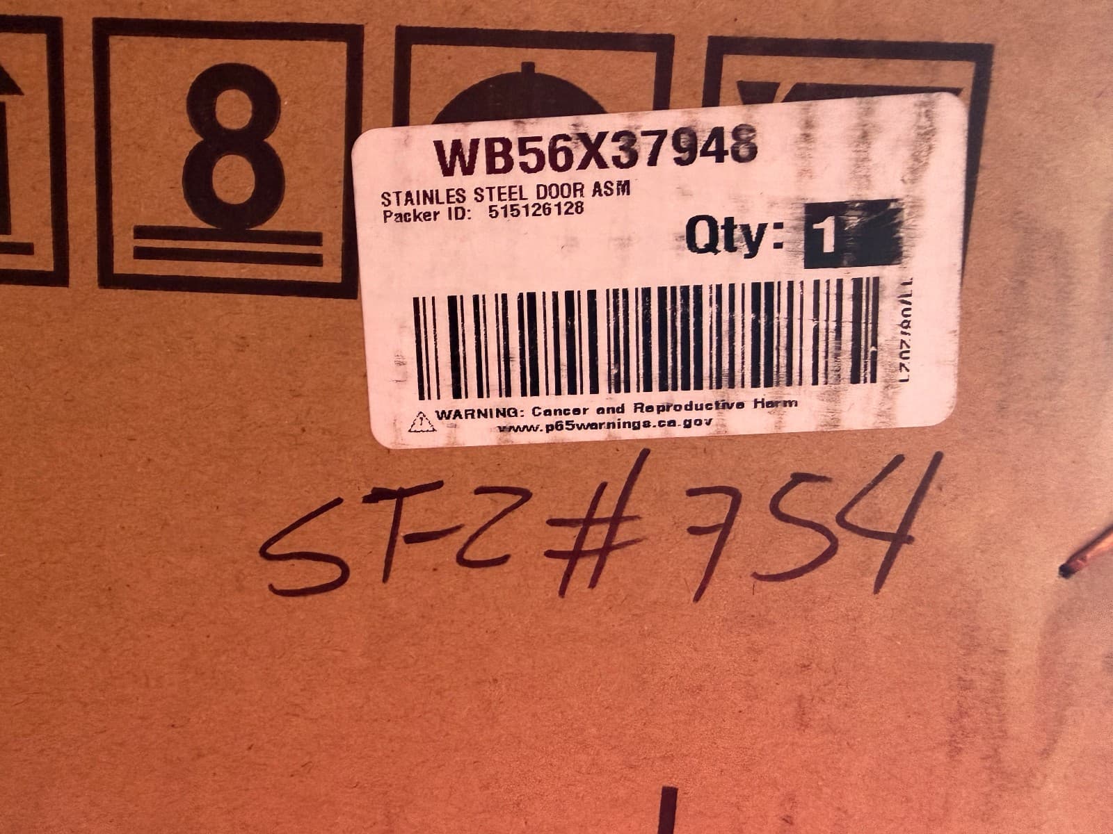 WB56X37948 OEM GE Microwave Oven Stainles Steel Door Asm New Genuine — thumbnail 4