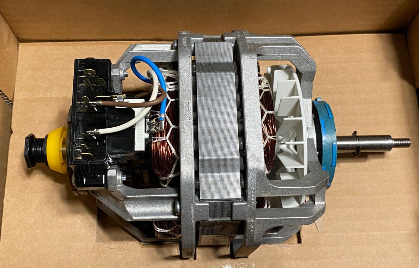 New Genuine OEM LG Dryer Drum Drive Motor With Pulley 4681EL1008A — thumbnail 3