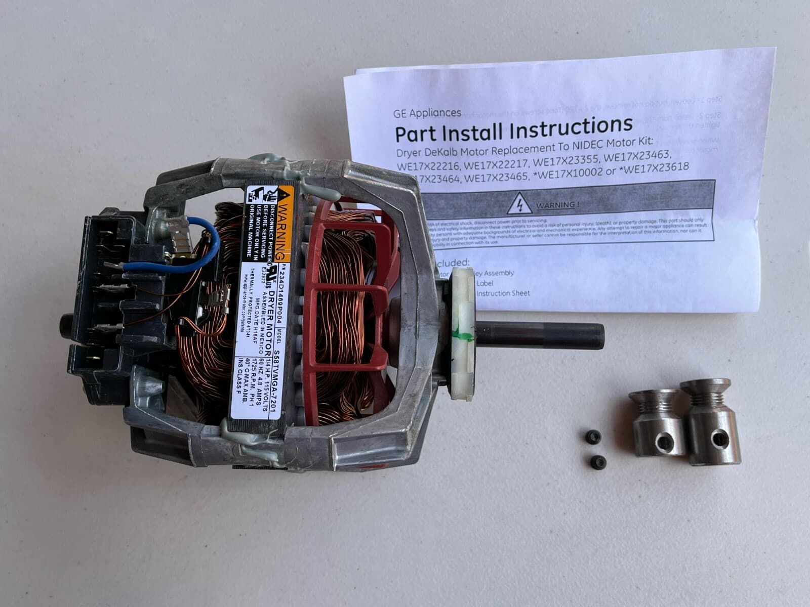 Genuine OEM GE Dryer Motor Kit DBXR453EV0WW  WE17X10010