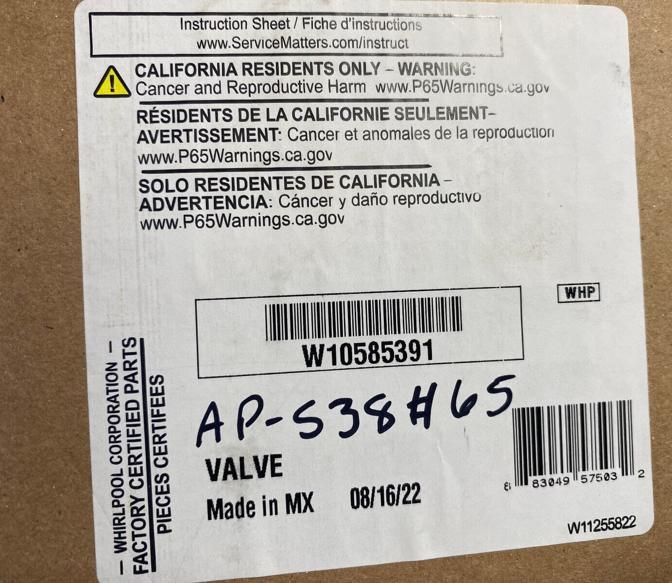 New Genuine OEM Whirlpool Ice Maker Water Inlet Valve Kit W10585391 — thumbnail 7
