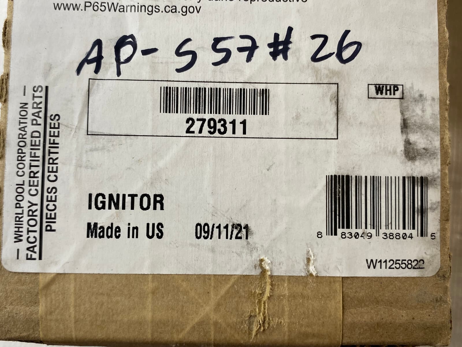 279311 OEM Whirlpool Dryer Burner Igniter Kit New Genuine — thumbnail 22