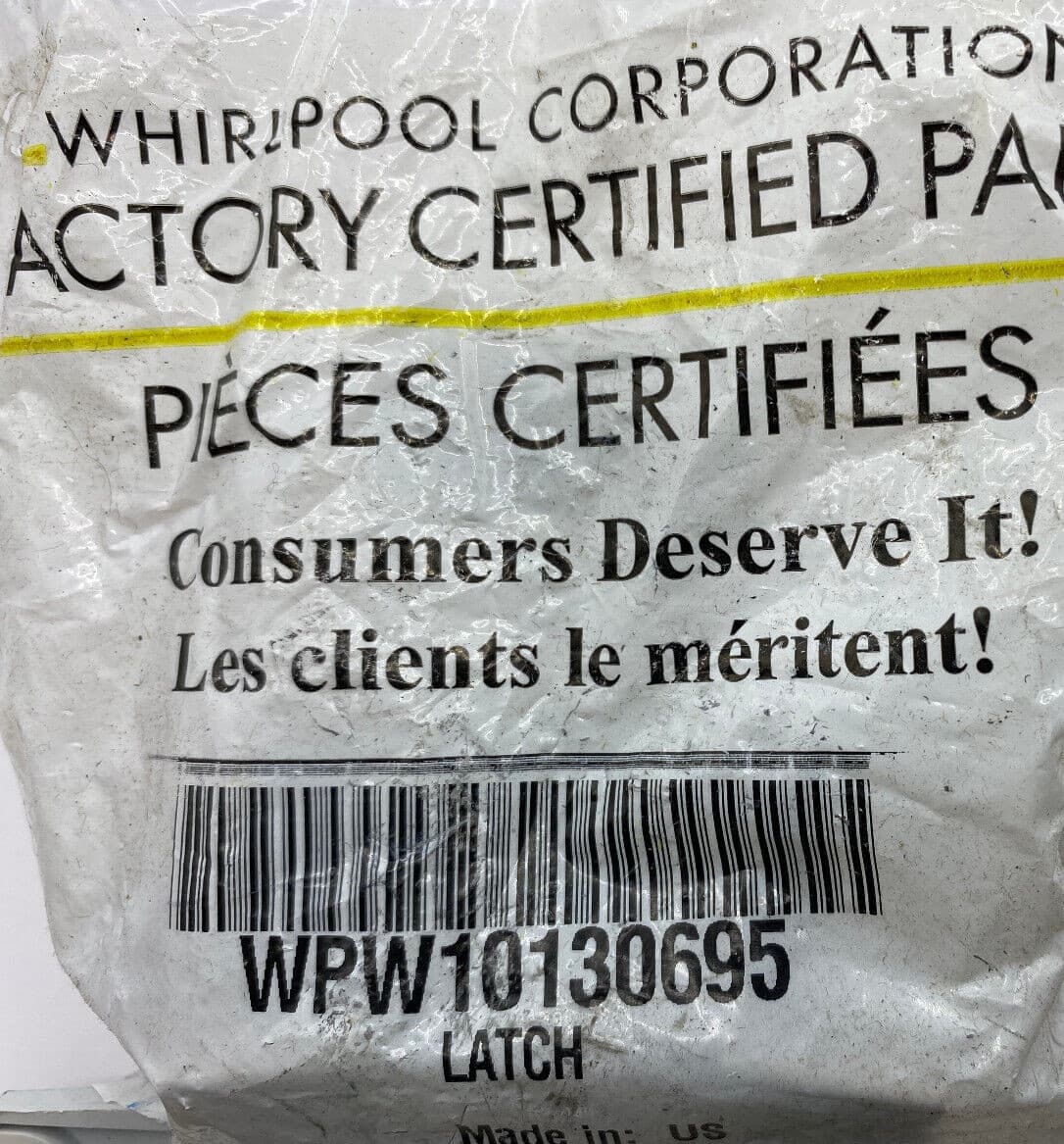 New Genuine OEM Whirlpool Dishwasher Door Latch Black WPW10130695 — thumbnail 4
