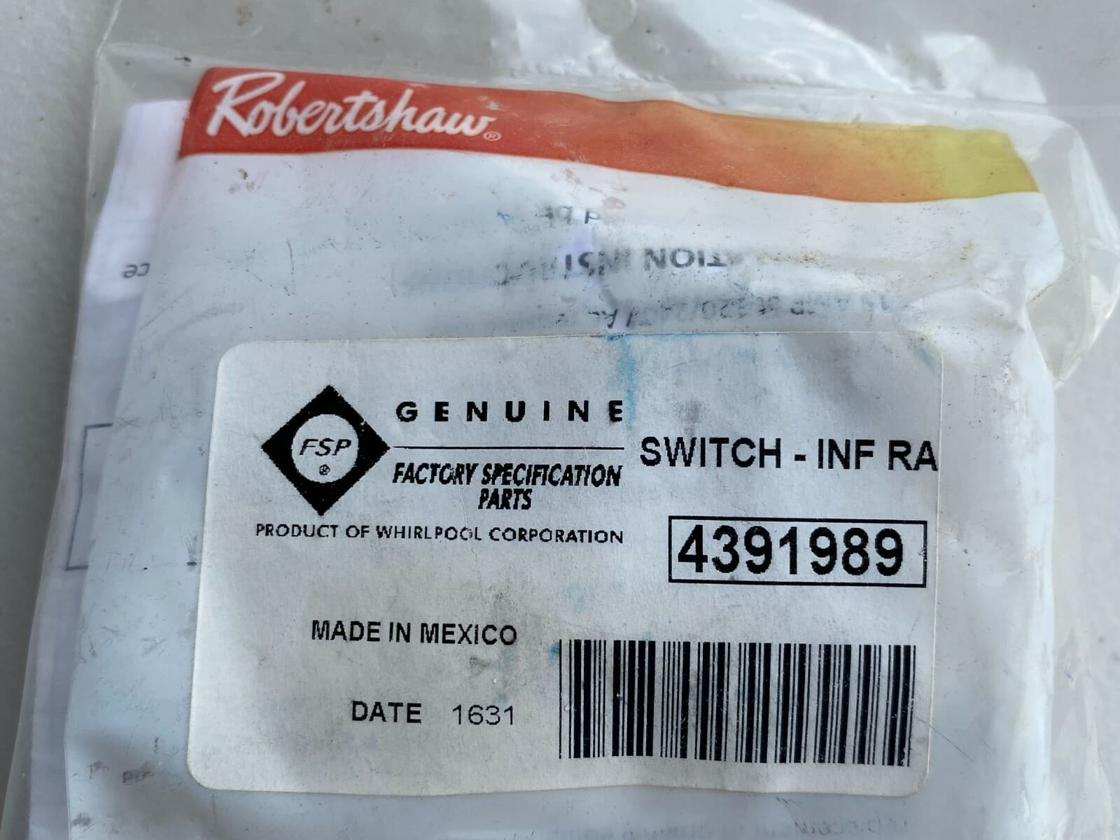 NEW Genuine OEM Whirlpool Range Surface Element Switch -Inf Kit 4391989 — thumbnail 5