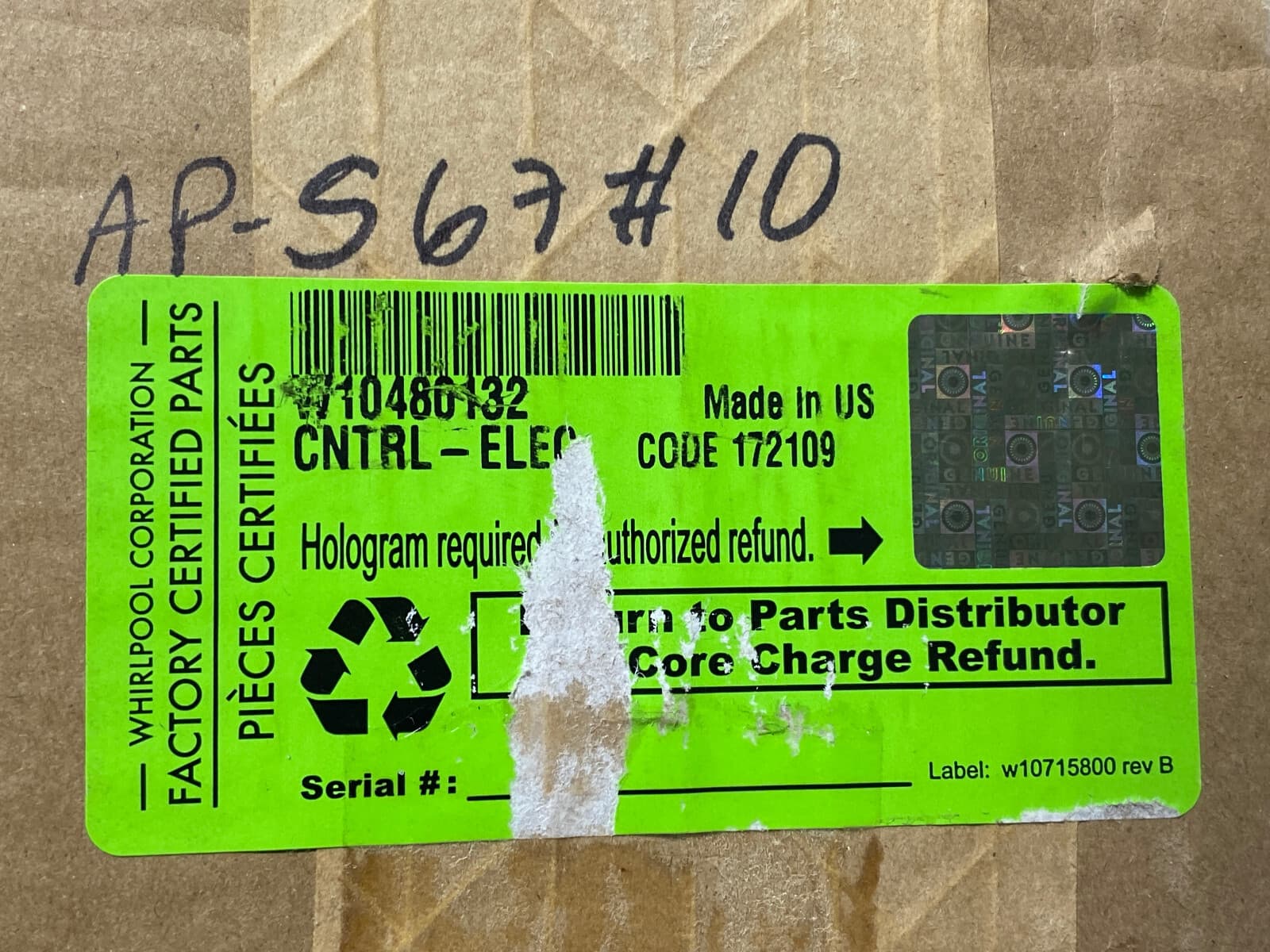 Genuine OEM Whirlpool  Maytag Washer Control Board W10480132 — thumbnail 5