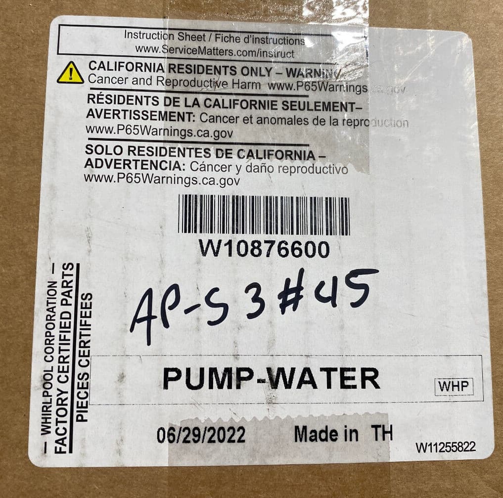 New Genuine OEM Whirlpool Washer Pump-Water W10876600 — thumbnail 10