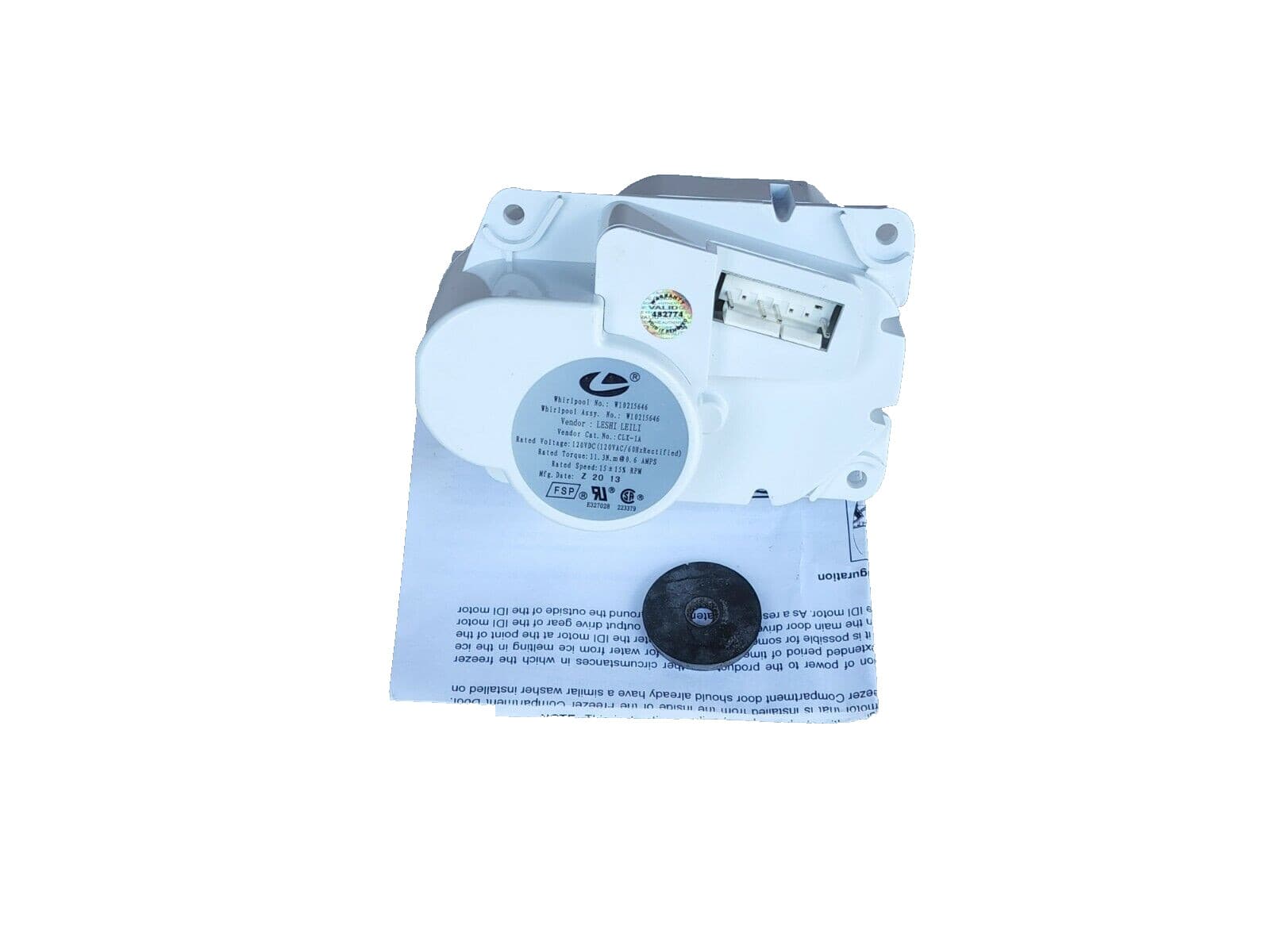 New Genuine Whirlpool Refrigerator Auger Motor W10271506