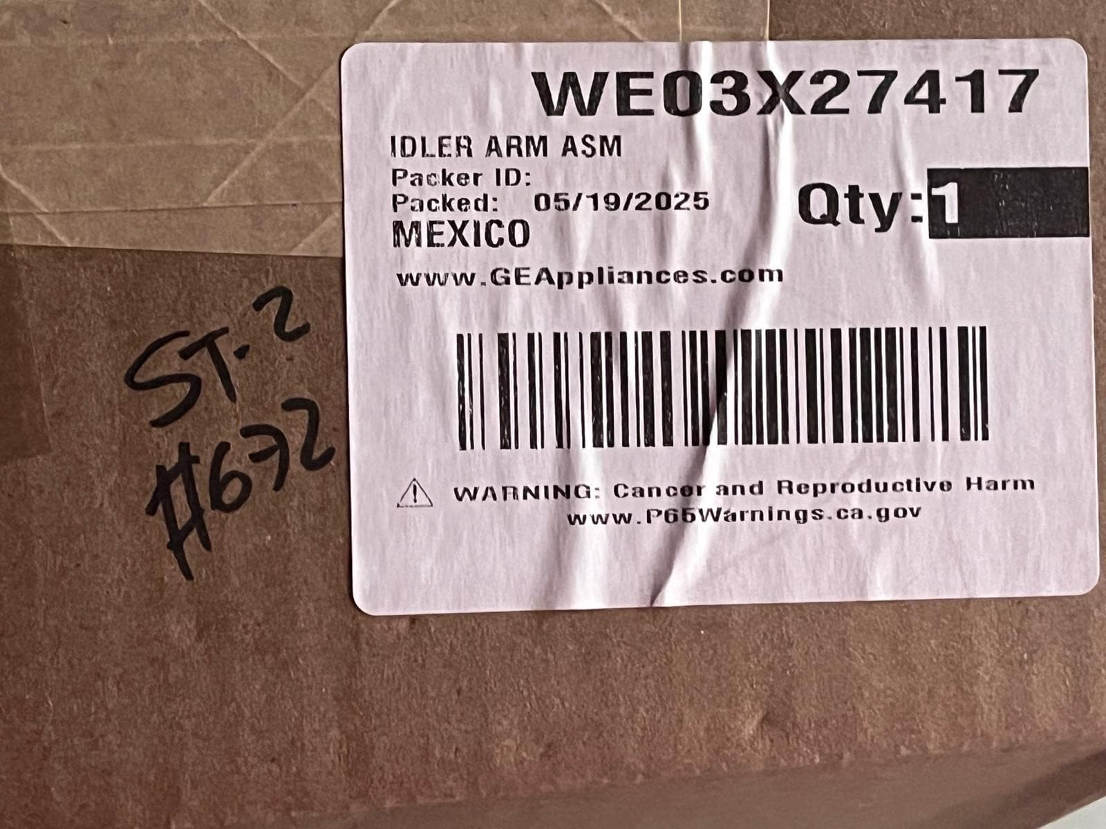 New Genuine OEM GE Laundry Center/Combo Idler Pulley GUD24ESSM0WW WE03X27417 — thumbnail 2