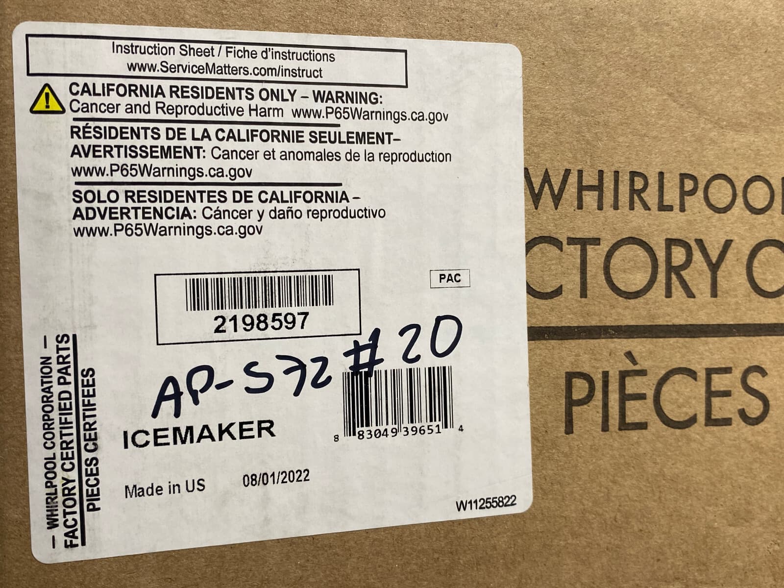 New Genuine OEM Whirlpool Icemaker Assembly 2198597 — thumbnail 6