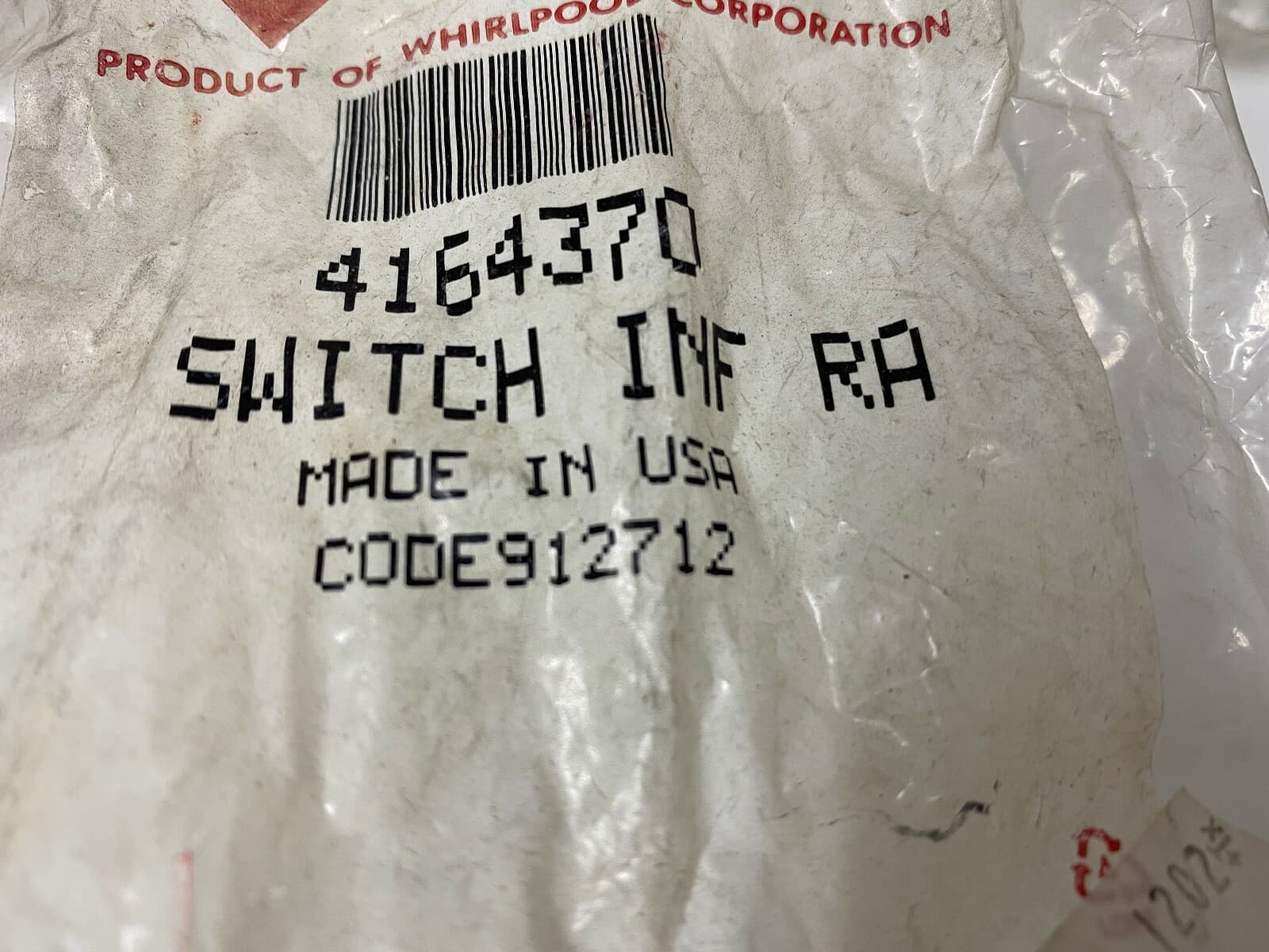 NEW Genuine OEM Whirlpool Range Surface Element Control Switch 4164370 — thumbnail 3