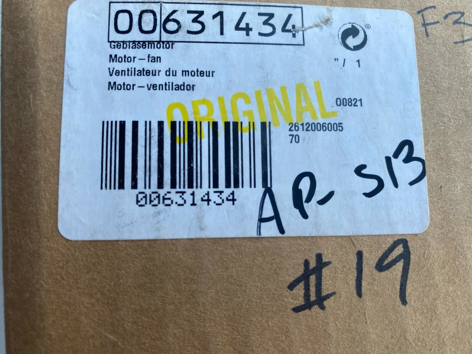 New Genuine OEM Bosch Motor-Fan 00631434 — thumbnail 8