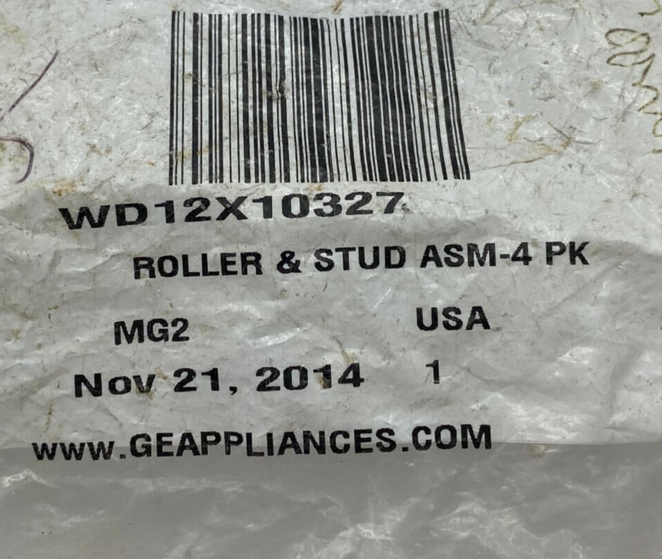 New Genuine OEM GE Roller and Stud Assembly-4 Pack WD12X10327 — thumbnail 3