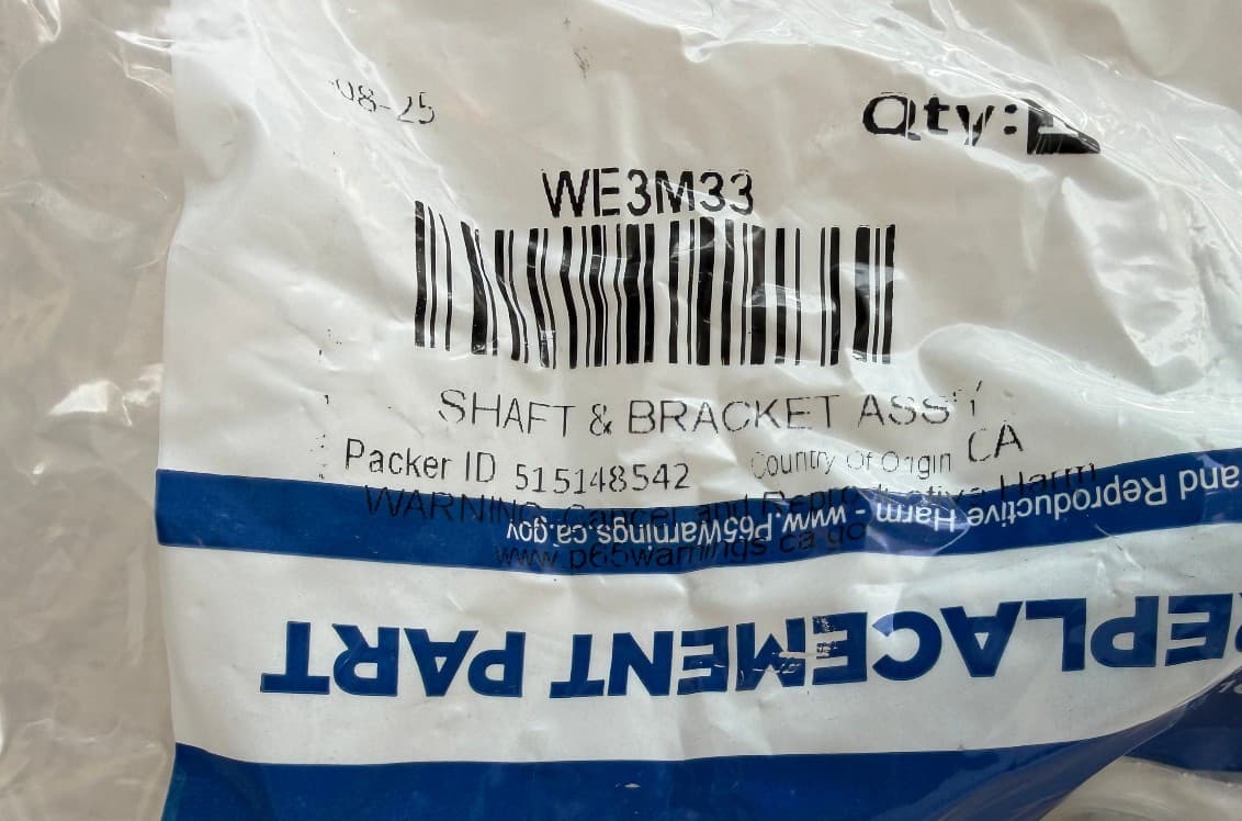 WE3M33 GE Dryer Drum Support Shaft And Bearing OEM  New Genuine — thumbnail 2