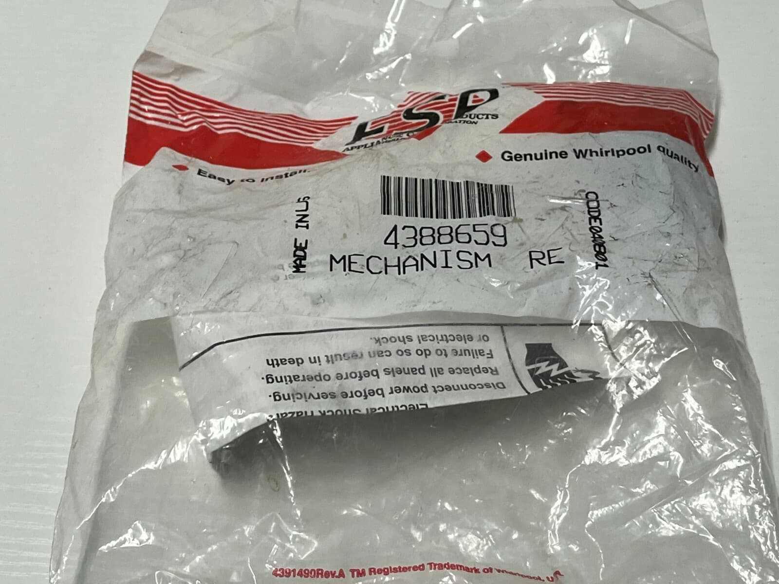 New Whirlpool Refrigerator Ice Dispenser Door Kit 4388659 — thumbnail 2