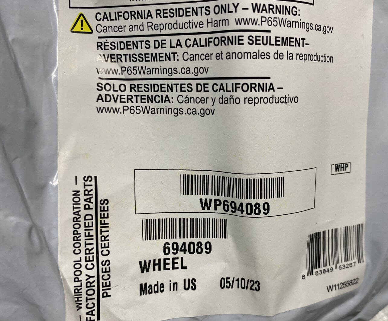 WP694089 OEM  Whirlpool Dryer Blower Wheel  New Genuine — thumbnail 14