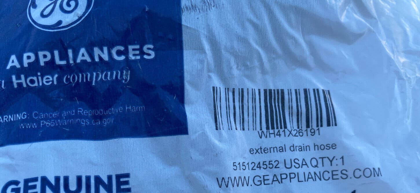 New Genuine OEM GE  Washer Drain Hose WH41X26191 — thumbnail 2