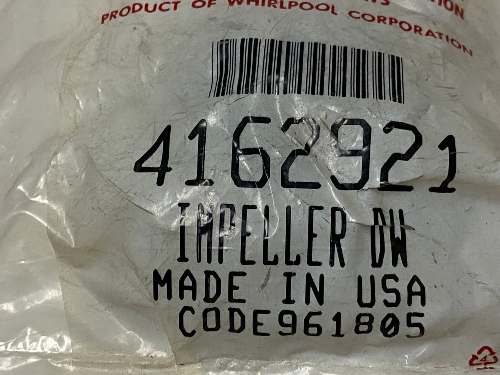 Genuine OEM Whirlpool  Wash Impeller 4162921 — thumbnail 9