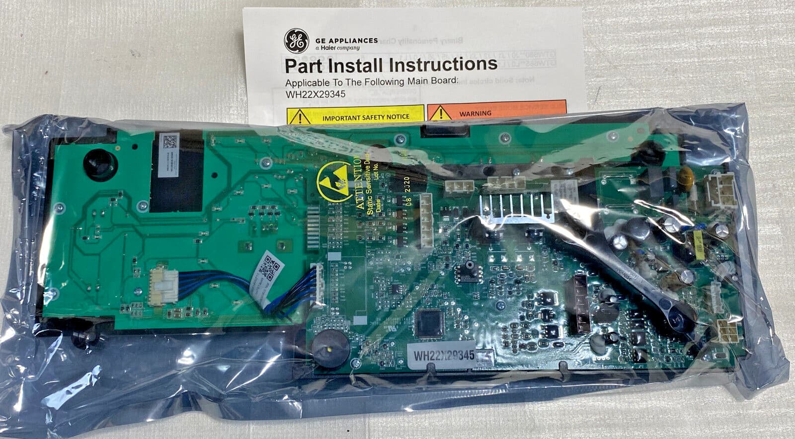New Genuine OEM GE Washer User Interface Assembly 290D1525G104 WH22X29345 — thumbnail 3