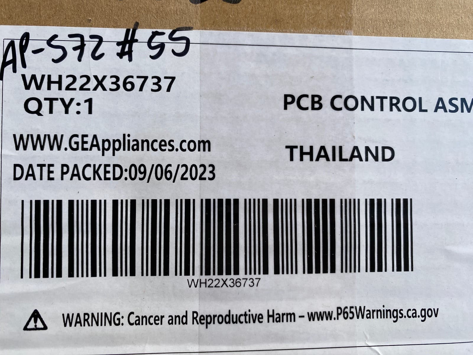 New Genuine OEM GE User Control and Display Board  GFW510SCN5WW WH22X36737 — thumbnail 4