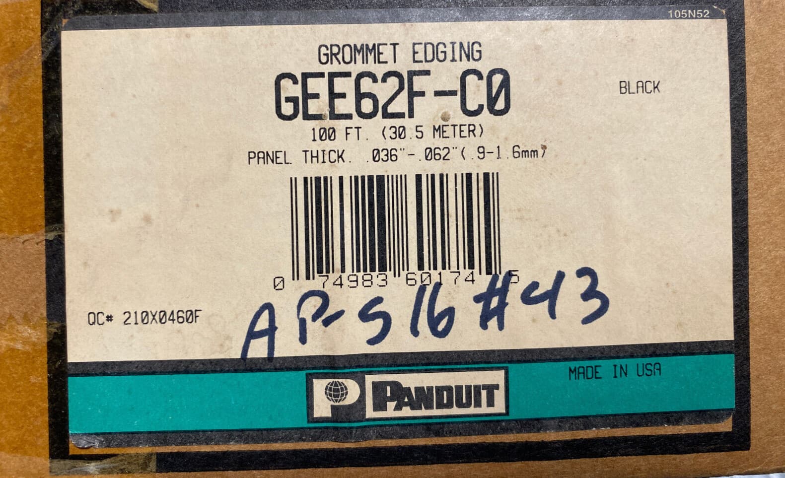 New Genuine Panduit Grommet Edging 100FT Black GEE62F-A-C0 — thumbnail 4