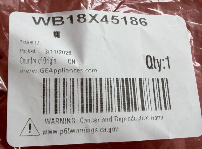 WB18X45186 OEM GE Gas Cooktop Harness Switch Assembly New Genuine — thumbnail 3
